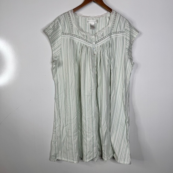 Eileen West Other - Eileen West‎ Green Striped Night Shirt Size 2x